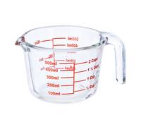 Relaxdays Verre mesureur, 500 ML, résistant à la Chaleur, pour Micro-Ondes, gradué ML, oz, Cups américaines, Transparent