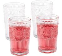 relaxdays Verres à boire vintage, set de 4 verres de 400 ml