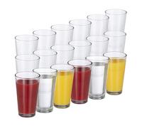 Relaxdays Verres à boisson, lot de 18, contenance 400 ml, eau, jus, sodas, colas, cocktails, design simple, transparent