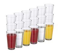 Relaxdays Verres à boisson, lot de 18, contenance 400 ml, eau, jus, sodas, colas, cocktails, design simple, transparent