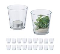 relaxdays Verres à bougie à chauffe-plat, set de 20 pièces