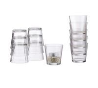Relaxdays Verres à bougies chauffe-plat lot de 12, bougeoirs, photophores, idée cadeau, verrines, 7,5 cm Ø, transparent