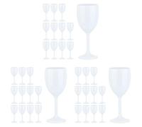 Relaxdays Verres à vin en plastique, lot de 36, incassable, sans BPA, coupes soirées camping, matière synthétique, blanc