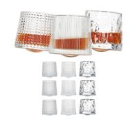 Relaxdays Verres à Whisky, Set de 12, 3 modèles différents, 150 ML, Tumbler, Originaux, HxD : 7,5 x 8 cm, Transparent
