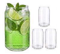 Relaxdays Verres long drink, lot de 4, 480 ml, verres taillés, compatibles lave-vaisselle, highball, transparents