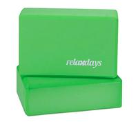 Relaxdays, Vert Set 2x Bloc Brique Exercice Pratique Yoga Mousse Rigide Anti-Dérapant HLP 8x23x15 cm, 8 x 23 x 15 cm