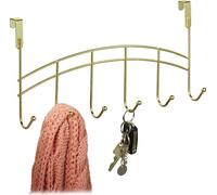 relaxdays Vestiaire de porte à suspendre 6 crochets