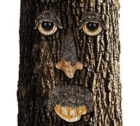 Relaxdays Visage, Décoration pour Arbre, 4 pièces, Motif Esprit de la forêt, déco Jardin, à Suspendre, Brun/Beige, Marron