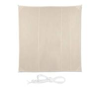 relaxdays Voile d’ombrage carré diffuseur d’Ombre Protection Soleil Balcon Jardin UV Toile imperméable 5x5 m, Beige, 5 x 5 m