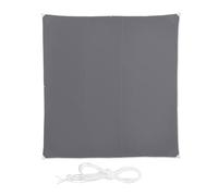 Relaxdays Voile d’ombrage carré diffuseur d’Ombre Protection Soleil Jardin UV lxP; 4x4 m Toile, résistant à l'eau, Gris