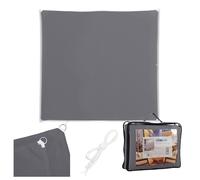 Relaxdays Voile d'ombrage 2 x 2 m en Polyester imperméable, œillets et Cordes de Tension, Toile de Soleil carrée, Gris foncé