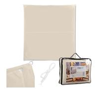 Relaxdays Voile d'ombrage, 3,5x3,5 m, Polyester Hydrofuge, carrée, Beige, œillets et Cordes, Pare-Soleil