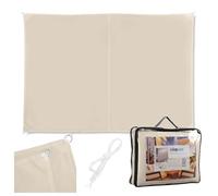 Relaxdays Voile d'ombrage, 3x4 m, Polyester Hydrofuge, rectangulaire, Beige, œillets et Cordes, Pare-Soleil
