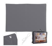 Relaxdays Voile d'ombrage, 3x4 m, Polyester Hydrofuge, rectangulaire, Gris foncé, œillets et Cordes