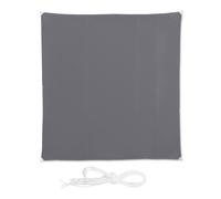 Relaxdays Voile d’ombrage carré diffuseur d’ombre protection soleil jardin UV lxP 5x5 m toile, résistant à l'eau, gris