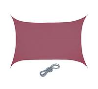 Relaxdays Voile d'ombrage, imperméable, concave et rectangulaire en Tissu PES, avec tendeurs, 4X 6 m, Bordeaux