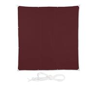 Relaxdays Voile d'ombrage, imperméable, Polyester, carrée, pour Le Jardin et Le Balcon, 4,5 x 4,5 m, Rouge foncé