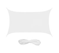 Relaxdays Voile d'ombrage rectangulaire, 2 x 3 m, Toile Pare-Soleil, Hydrofuge, avec Cordes, Blanche