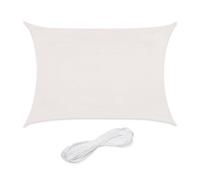 Relaxdays Voile d'ombrage rectangulaire, 2 x 4 m, Toile ombrage, Tissu PE-HD, avec tendeurs, Blanche