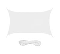 Relaxdays Voile d'ombrage rectangulaire, 3 x 4 m, Toile Pare-Soleil, Hydrofuge, avec Cordes, Blanche