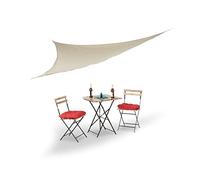 Relaxdays Voile d'ombrage triangle beige léger avec tendeurs résistant aux UV jardin terrasse balcon intérieur HxlxP: 3,5 x 3,5 x 3,5 m, beige