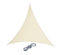 Relaxdays Voile d'ombrage Triangle, Tissu PES, imperméable, concave, Toile Soleil avec Cordes, 3 x 3 x 3 m, Beige