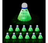Relaxdays Volant de badminton LED en lot de 12