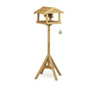 Relaxdays Volière Perchoir Pour Oiseaux Maison Pour Oiseaux Sur Pied Mangeoire En Bois Marron