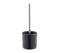 Relaxdays WC Garnitur Keramik, runder Klobürsten-Halter, wechselbarer Bürstenkopf, Bad-Set, HxD 38,5 x 12,5 cm, Grau Porte céramique Brosse tête Changeable poignée métal Salle de Bain, Gris, Plastique