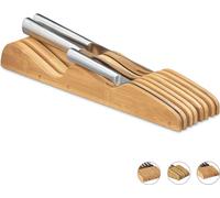 relaxdays XL Insert pour tiroir à couteaux marron 1 pce