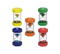 Relaxdays XXL Lot de 5 sabliers pour enfant 1/5/10/15/30 minutes incassables Coloré - Version Anglaise