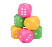 Relaxdays XXL Pack of 6 Fabric Dices, PU & Foam Dice, Set with Six Soft Dices, S