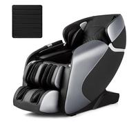 Relaxe Fauteuil de Massage Électrique Zéro Gravité SL Track, Fauteuil Shiatsu Inclinable avec 12 Modes Prédéfinis Système de Chauffage Massage à Air Intégré Commande Vocale Haut-parleur (Noir)