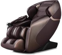 Relaxe Fauteuil Massant Chauffant | Fauteuil Massage Inclinable | Coussin Assise | Zéro Gravité | 12 Modes | 5 Vitesses | Massage Shiatsu | Rouleau Pieds | Bluetooth | Commande Vocale (Marron)