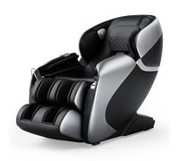 Relaxe Fauteuil Massant Chauffant | Fauteuil Massage Inclinable | Coussin Assise | Zéro Gravité | 12 Modes | 5 Vitesses | Massage Shiatsu | Rouleau Pieds | Bluetooth | Commande Vocale (Noir)