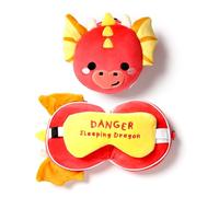 Relaxeazzz Coussin de Voyage avec Masque Dragon - Animaux Doux