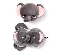 Relaxeazzz Coussin de Voyage avec Masque Janu, l'éléphant - Animaux Doux