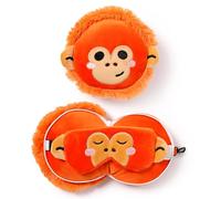 Relaxeazzz Coussin de Voyage avec Masque Orango Tango - Animaux Doux
