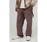 Relaxed Fit Washed Carpenter Corduroy Trousers homme - brun - 28R, brun