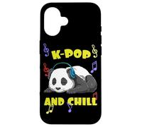 Relaxed Panda Kpop and Chill Korean Music Vibes Coque pour iPhone 16