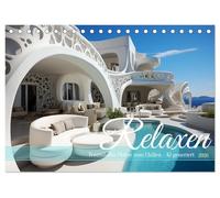 Relaxen (Tischkalender 2026 DIN A5 quer), CALVENDO Monatskalender: Raus aus dem Alltag - Rein in den Relaxmodus - KI generierte Fotos mit traumhaften Plätzen zum Chillen