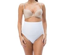 RelaxMaternity 5202 (Blanc, XL) Slip Post Accouchement de Contention et adhérent - Soutien 4 Baleines - Ouverture à Boutons