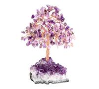 RelaxNest Arbre de Vie en Cristal d'Améthyste, Décoration Zen de Bureau, Art Énergétique, Accessoire Spirituel, Pierre Naturelle Violette (Améthyste)