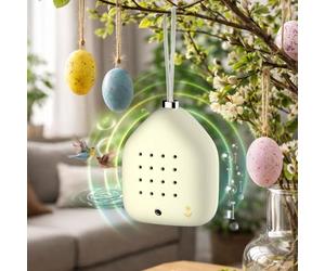 RELAXOUND Lily Bells - Pendentif décoratif avec détecteur de mouvement, chant doux des oiseaux, carillons et sons d'eau - Relaxation pour la maison - Idée cadeau élégante - Sunwing - Jaune pastel
