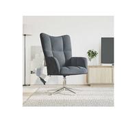 Chaise de Relaxation avec Repose-pied Gris Foncé Velours Fauteuil vidaXL