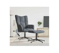 Chaise de Relaxation avec Repose-pied Fauteuil de Détente Siège de Relaxation Chaise de Détente Salon Salle de Séjour Gris Foncé Velours