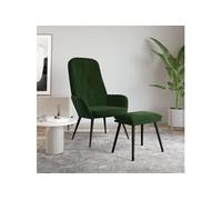 Relaxstoel met voetenbank fluweel donkergroen3097621
