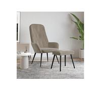Vidaxl Chaise De Relaxation Avec Repose-Pied Gris Clair Velours Gris