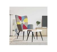 Vidaxl Chaise De Relaxation Avec Tabouret Patchwork Tissu Multicolore