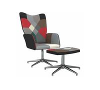 Chaise de Relaxation avec Repose-pied Patchwork Tissu Fauteuil Détente vidaXL